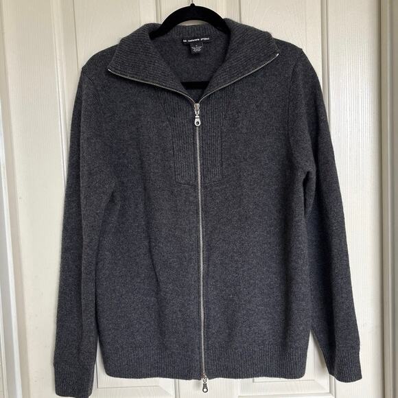 The Cashmere Project Mens Full Zip Sweater Jacket Dark Gray Minimalist Sz Medium - Picture 1 of 5